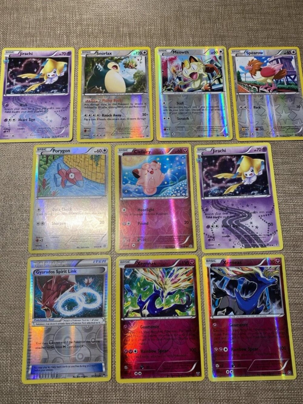 Pokemon Card Lot 10 Holo Reverse Jirachi Xerneas Snorlax RC Cards